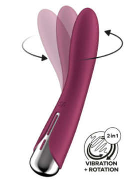 Vibromasseur USB tête rotative point G rouge Spinning Vibe 1 Satisfyer - CC597855